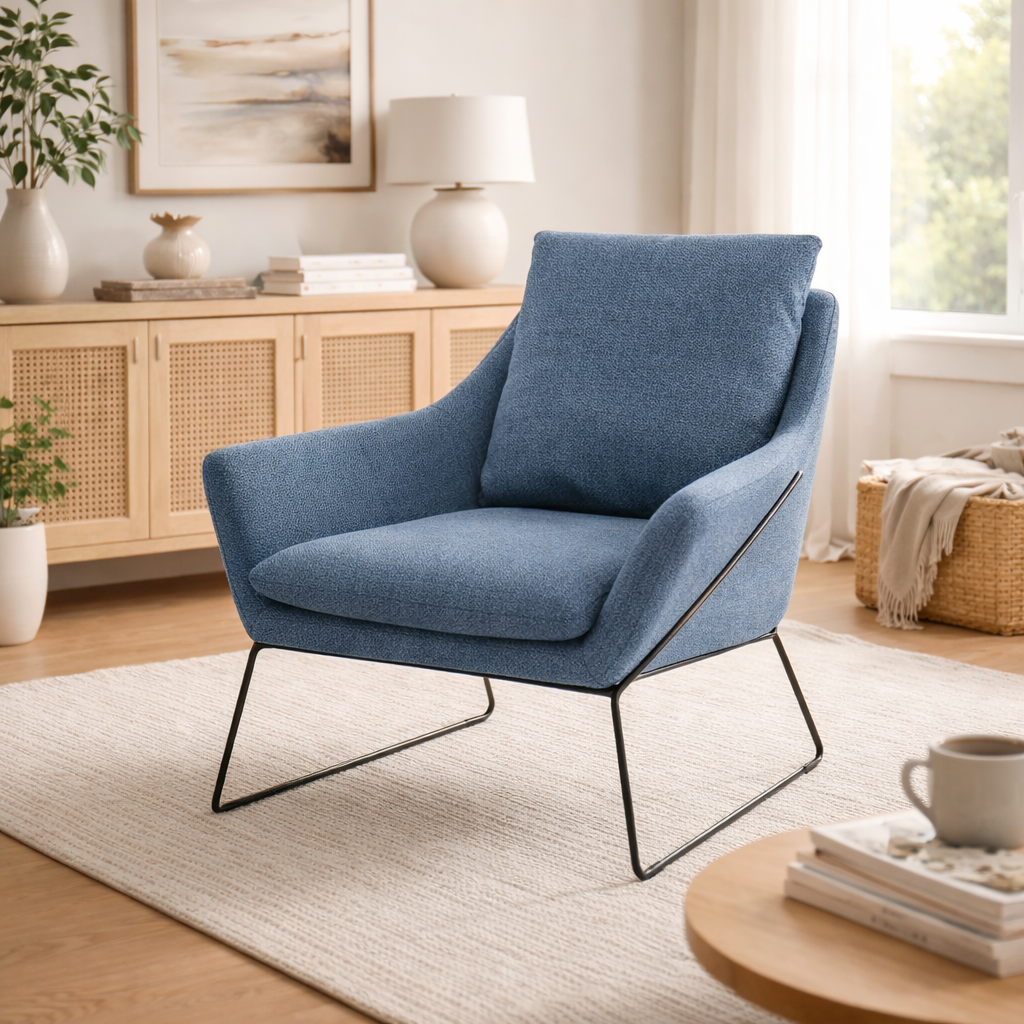 Luna Fabric Armchair -Modern Accent Chair