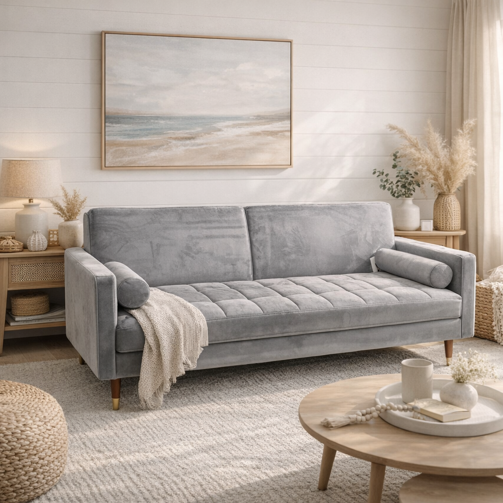 Brandon Fabric Sofa Bed -Grey Fold-Out