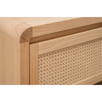 Byron Cane Bedside Table -Natural Oak Finish