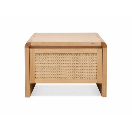 Byron Cane Bedside Table -Natural Oak Finish