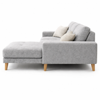 Club Fabric Corner Sofa -Light Grey Chaise