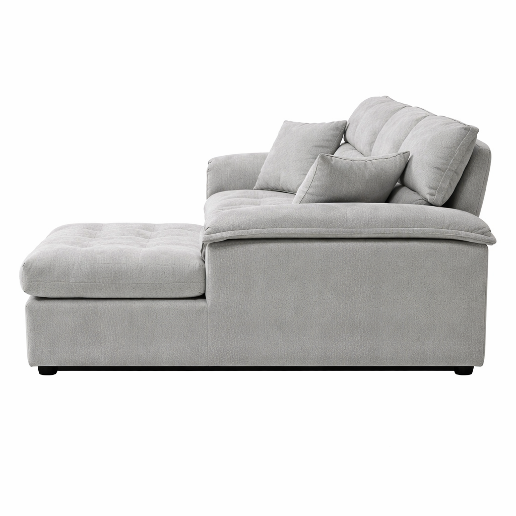 Amanda Goose Down Pet-Friendly Sofa -Light Grey Chaise