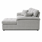 Amanda Goose Down Pet-Friendly Sofa -Light Grey Chaise