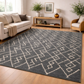 Dakota Geometric Rug -Charcoal & White