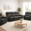 Asper 3 + 1 + 1 Manual Recliner Sofa Set -Charcoal