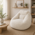 Cloud Soft Bean Bag Chair -Plush Lounge Seat (Cream White)