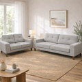 Club Fabric Sofa Set 3+2 -Light Grey