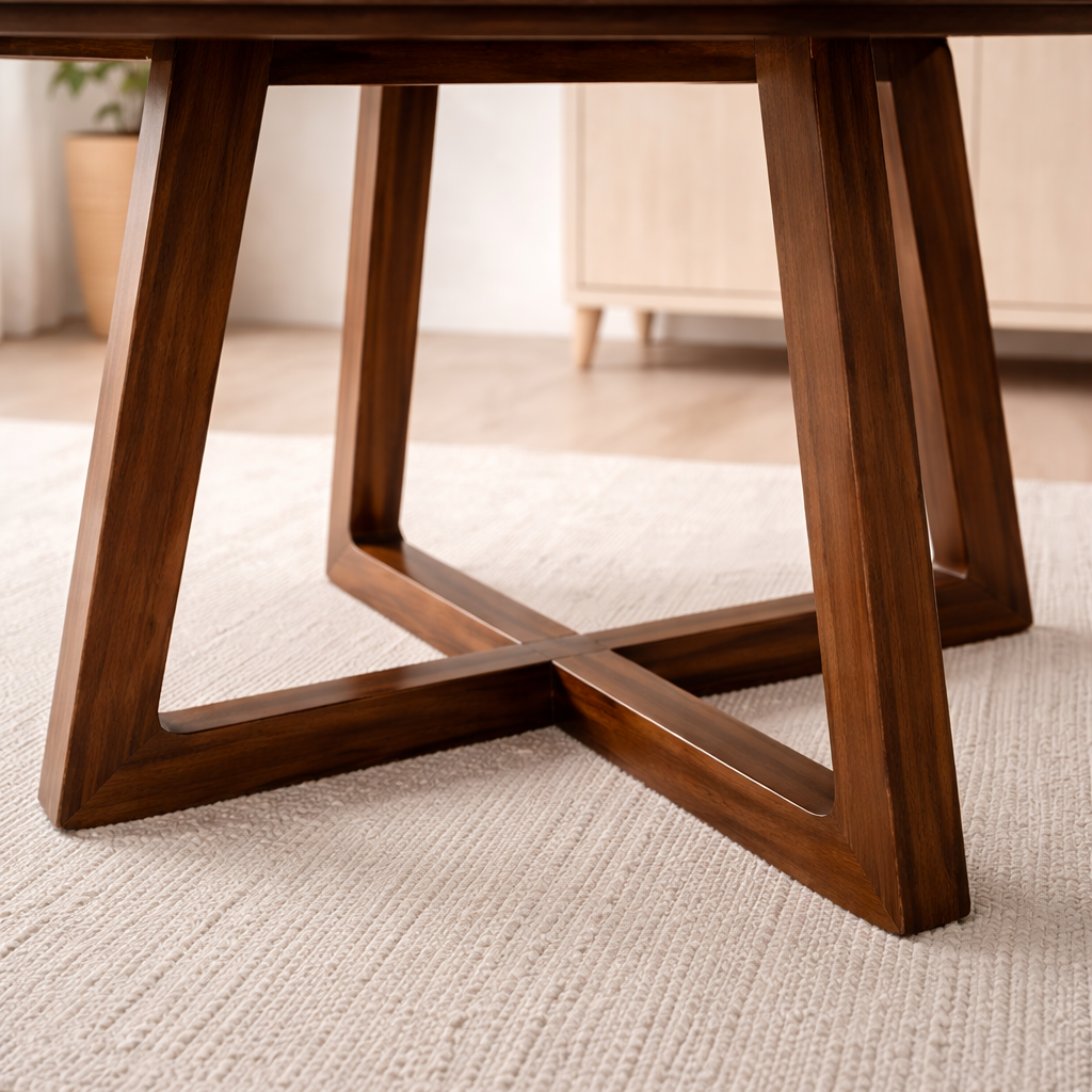 Hunter Round Dining Table -Solid Timber Look