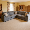 Duke Grey Fabric Corner Suite Modern Family Lounge