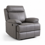 Jersey Leather Electric Recliner Armchair -Grey