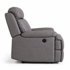 Jersey Leather Electric Recliner Armchair -Grey