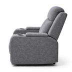 Nevada Fabric Electric Recliner Armchair -Grey with Cup Holder