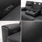 Jackson Leather Electric Recliner Sofa -3 Seater Black