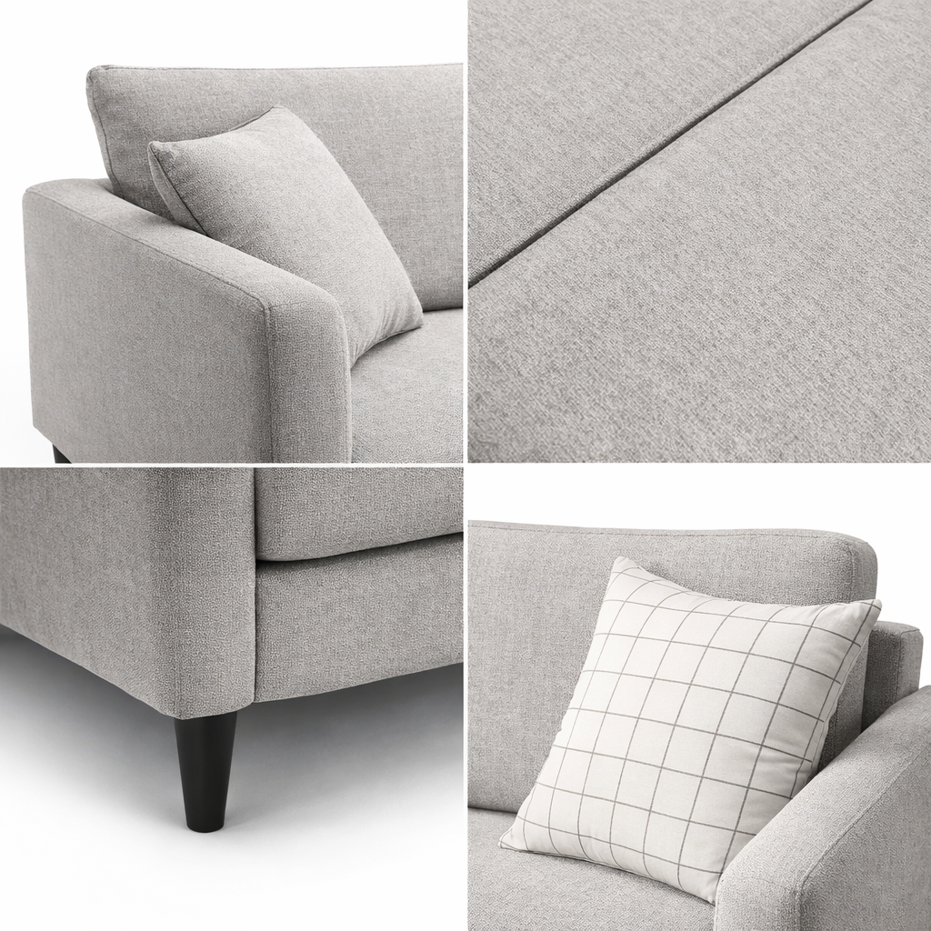 Trend Fabric Sofa -2 Seater Light Grey