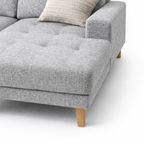 Club Fabric Corner Sofa -Light Grey Chaise