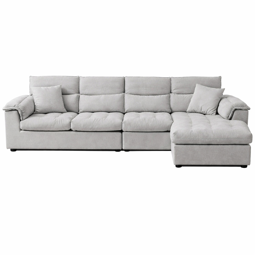 Amanda Goose Down Pet-Friendly Sofa -Light Grey Chaise