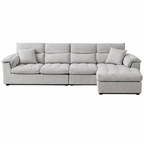 Amanda Goose Down Pet-Friendly Sofa -Light Grey Chaise