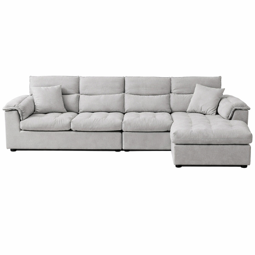 Amanda Goose Down Pet-Friendly Sofa -Light Grey Chaise