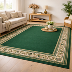 Allure Classic Border Rug -Emerald Green
