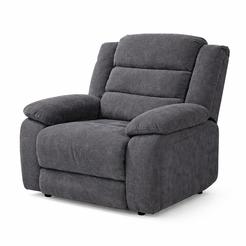 Captain Fabric Recliner Armchair -Soft Grey | Plush Comfort Lounge Chair