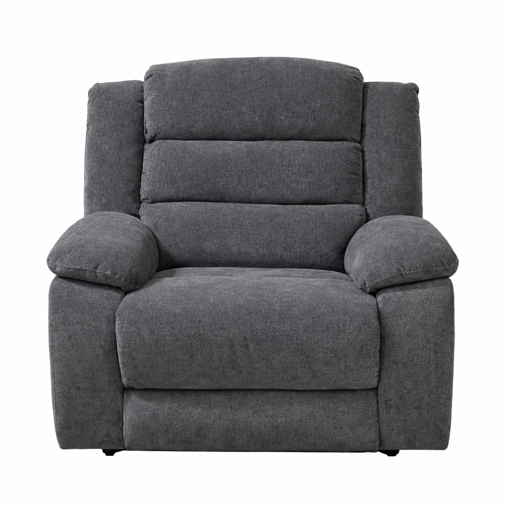 Captain Fabric Recliner Armchair -Soft Grey | Plush Comfort Lounge Chair