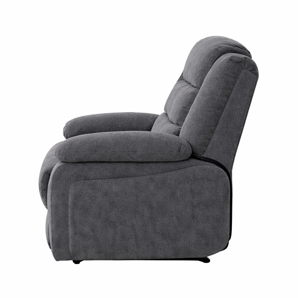 Captain Fabric Recliner Armchair -Soft Grey | Plush Comfort Lounge Chair