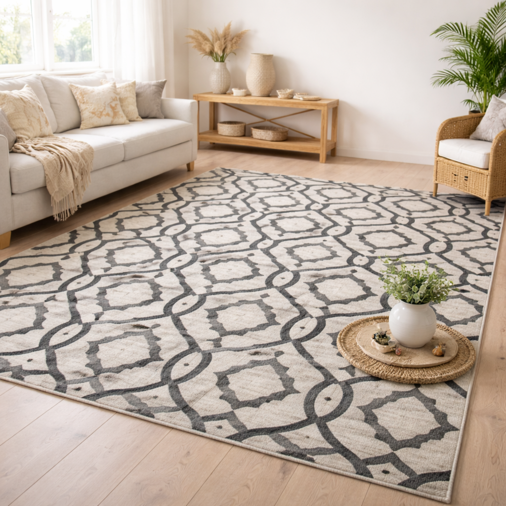 Bays Modern Pattern Rug -Neutral Grey