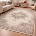 Arlo Vintage Medallion Rug -Soft Grey