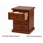 Hamilton Solid Wood Bedside Table -Classic Walnut Finish