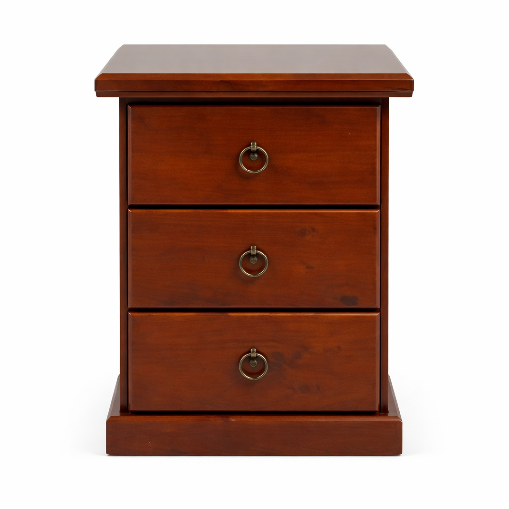 Hamilton Solid Wood Bedside Table -Classic Walnut Finish