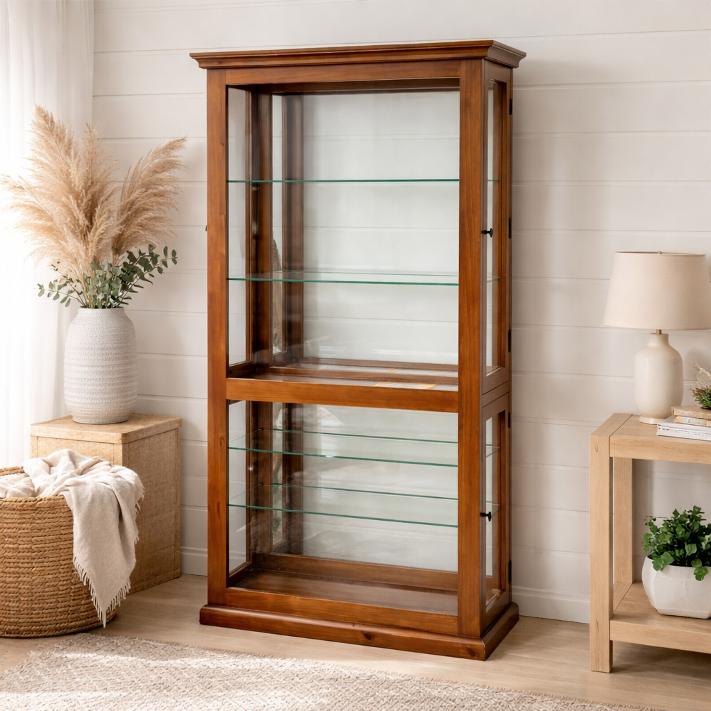Hampton Glass Display Cabinet -Solid Timber Frame