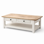 Newport Coffee Table -Coastal White & Timber Finish