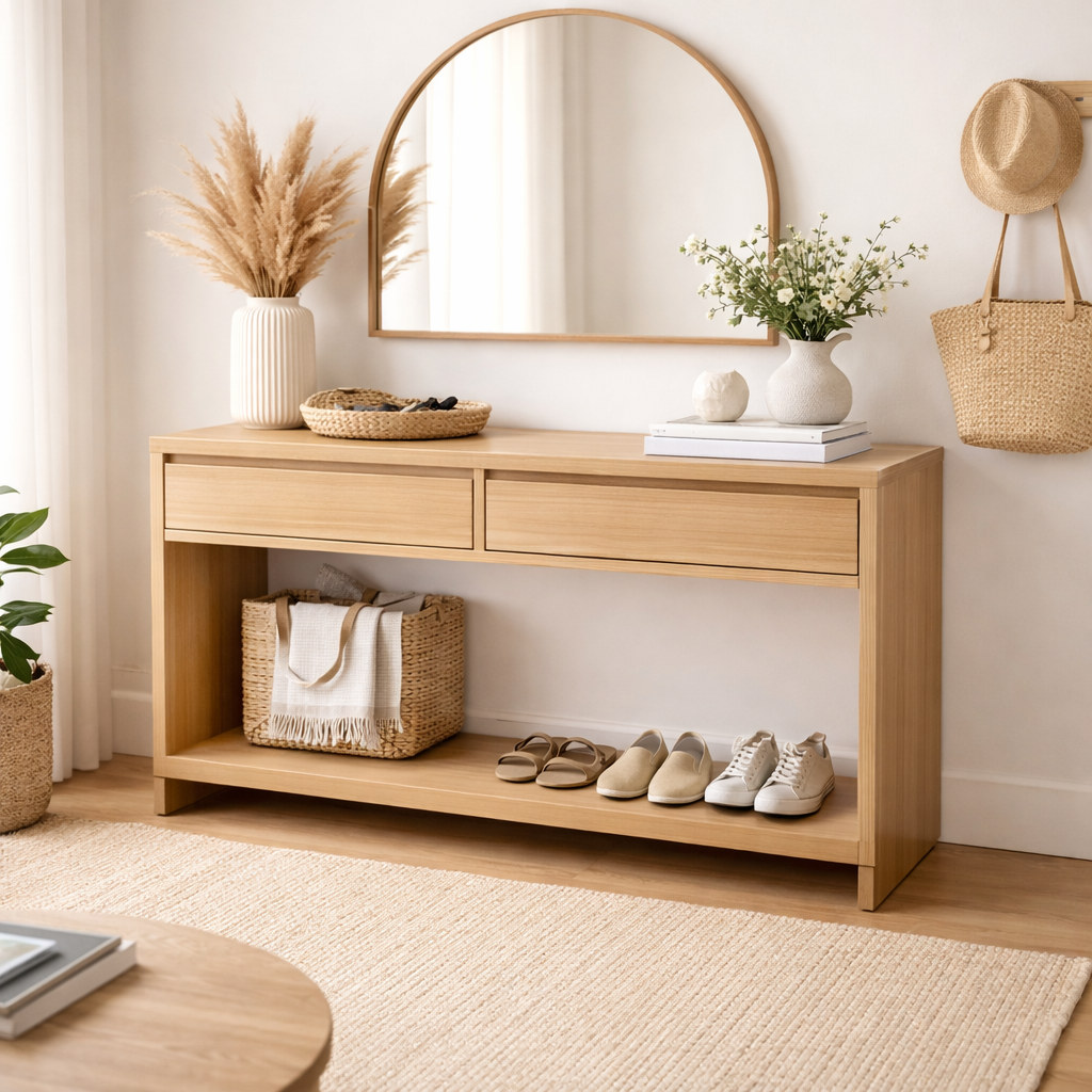 Haven Hall Table -Timber Console with 2 Drawers