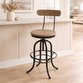 Hudson Industrial Bar Stool -Timber & Metal