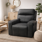 Jackson Leather Electric Recliner Armchair -Black