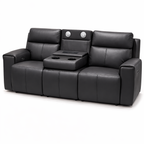 Jackson Leather Electric Recliner Sofa -3 Seater Black