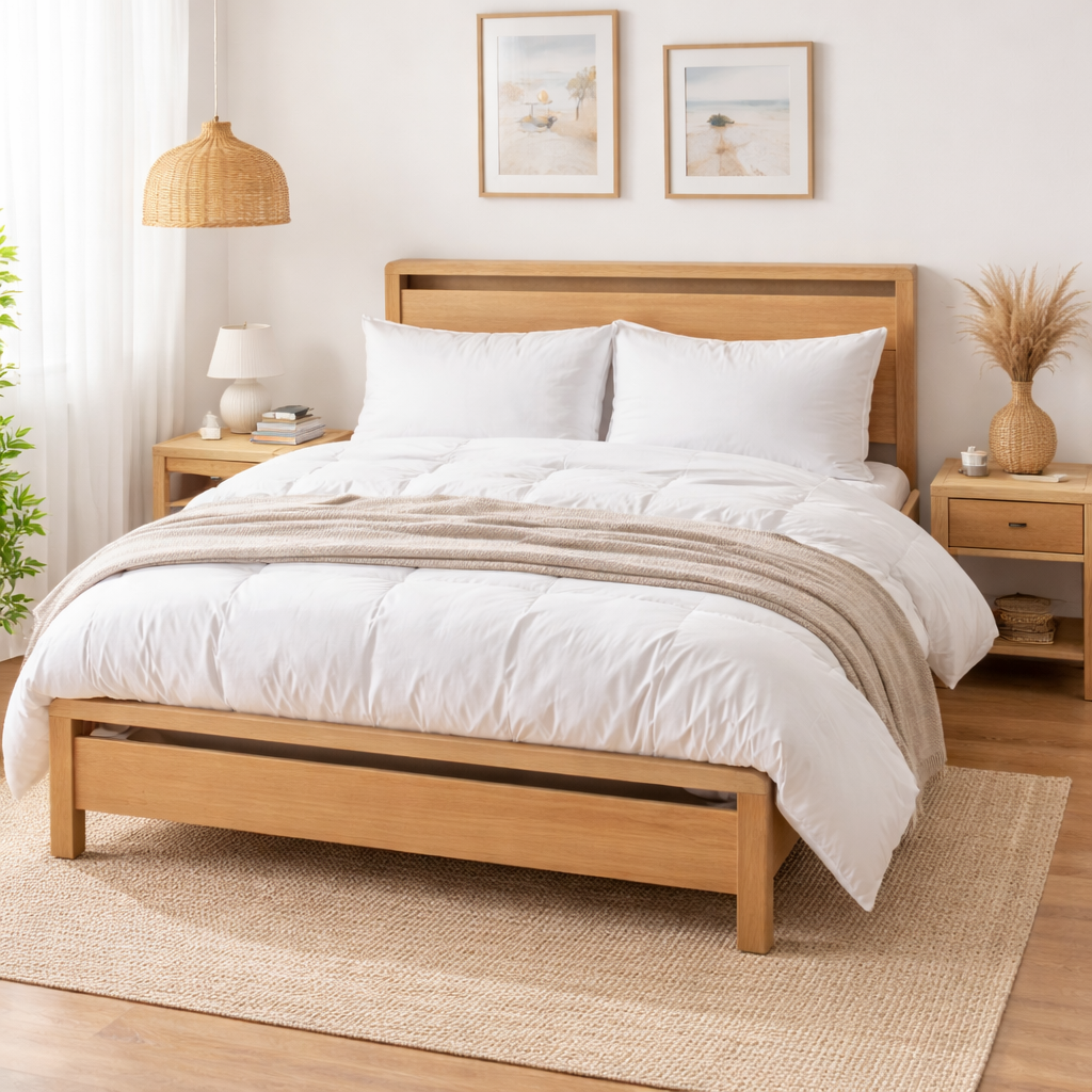 Jade Queen Bed Frame -Solid Timber Look