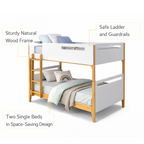 Haven Kids Bunk Bed -Solid Timber Wooden Bunk Bed Frame