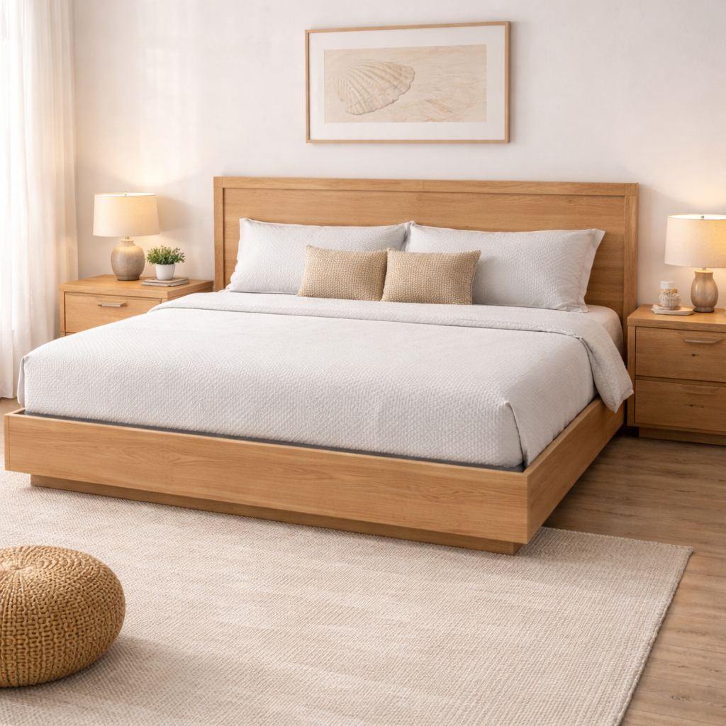 Madison King Bed Frame -Natural Minimalist
