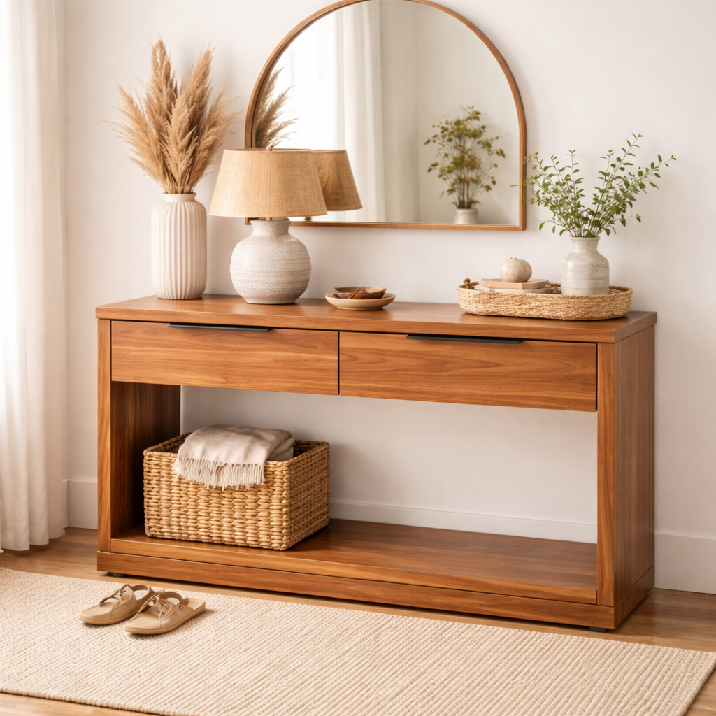 La Mont Hall Table -Timber Console with 2 Drawers