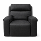 Jackson Leather Electric Recliner Armchair -Black