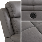Jersey Leather Electric Recliner Armchair -Grey