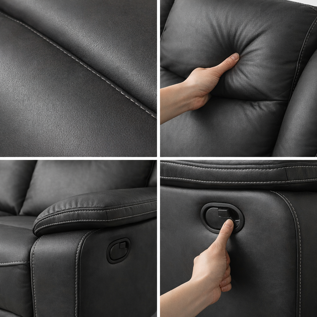 Preston Manual Recliner Lounge Suite -3 Seater + 2 Armchairs (3RR+1+1)