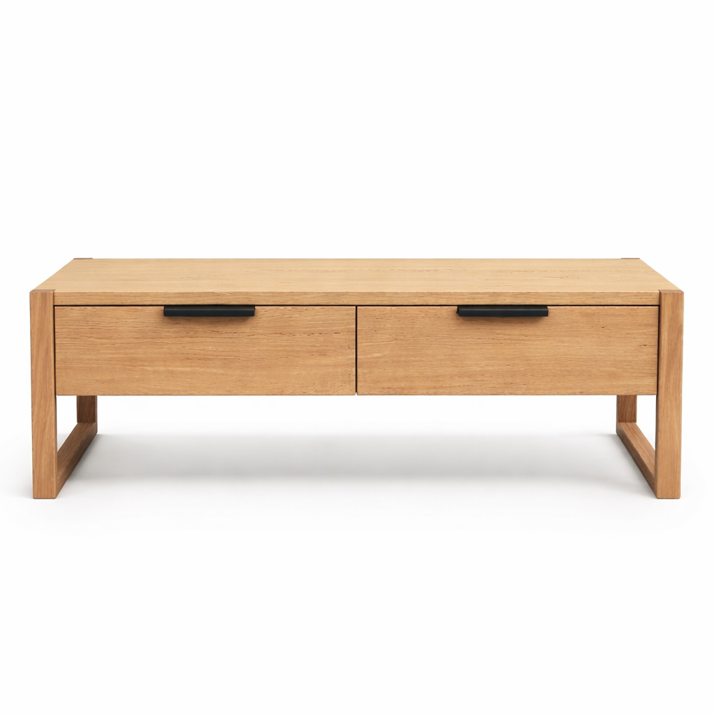 Perisher 2 Drawer Coffee Table -Light Oak Finish