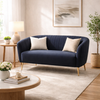 Luna Curved 3 Seater Sofa -Midnight Blue