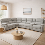 Virgo Corner Manual Recliner Suite -Light Grey