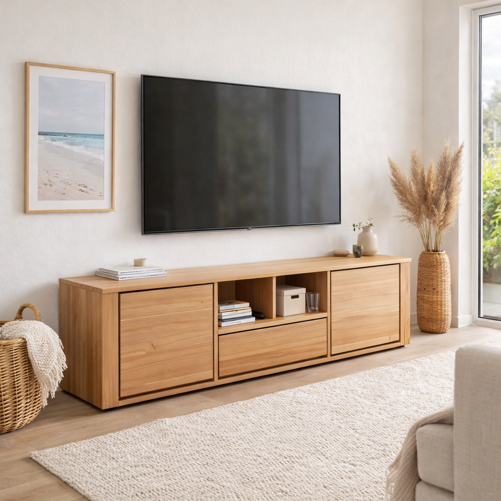 Monte Carlo 2000 TV Unit -Natural Timber Finish
