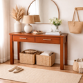 New York Timber Table with 2 Drawers