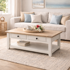 Newport Coffee Table -Coastal White & Timber Finish