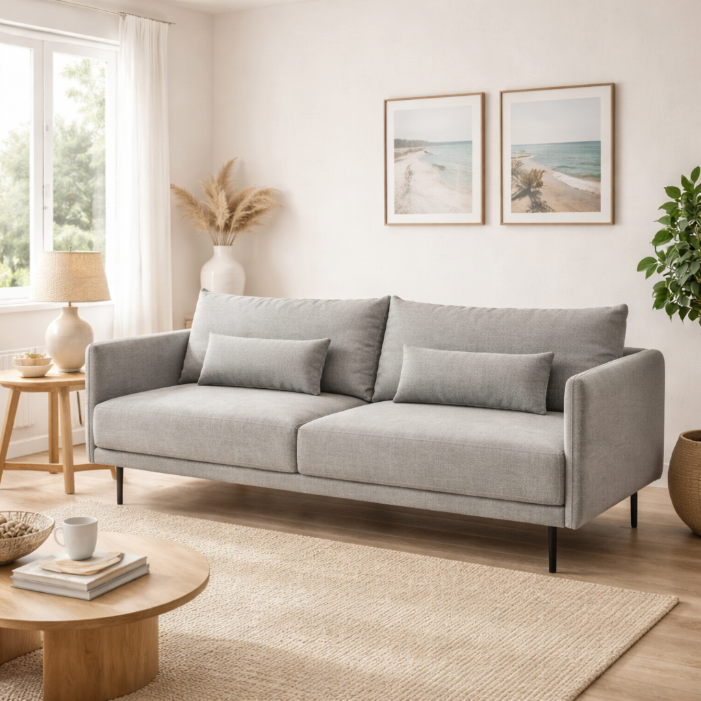 Oslo Light Grey 3 Seater Sofa